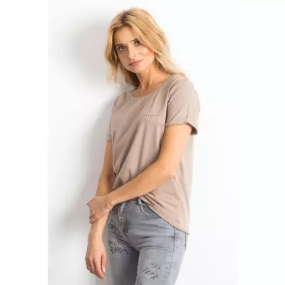 T-shirt Damski Model RV-TS-4838.09P Dark Beige - BFG