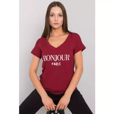 T-shirt Damski Model FA-TS-7161.32P Bordo - Fancy