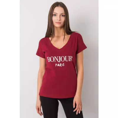 T-shirt Damski Model FA-TS-7161.32P Bordo - Fancy