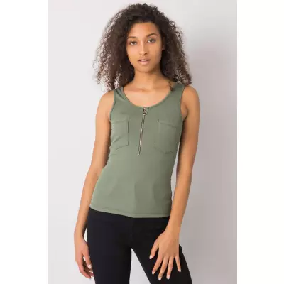 Koszulka Top MOdel DHJ-TP-13287.36P Khaki - Italy Moda