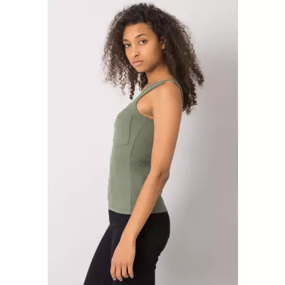 Koszulka Top MOdel DHJ-TP-13287.36P Khaki - Italy Moda