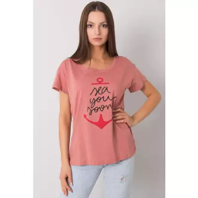 T-shirt Damski Model FA-TS-7196.74P Dark Pink - Fancy