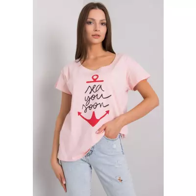 T-shirt Damski Model FA-TS-7196.74P Light Pink - Fancy