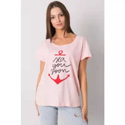 T-shirt Damski Model FA-TS-7196.74P Light Pink - Fancy