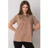 T-shirt Damski Model FA-TS-7121.88P Dark Beige - Fancy