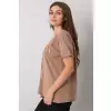 T-shirt Damski Model FA-TS-7121.88P Dark Beige - Fancy