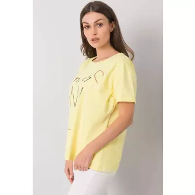 T-shirt Damski Model FA-TS-7121.88P Light Yellow - Fancy