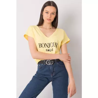 T-shirt Damski Model FA-TS-7142.37P Light Yellow - Fancy