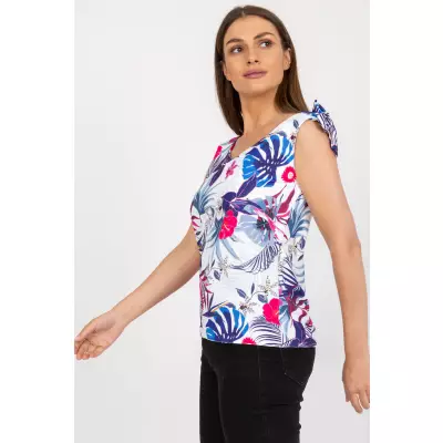 Koszulka Top Model WN-TP-1482-4.67 White/Navy - Rue Paris