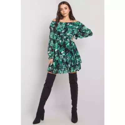 Sukienka Model DHJ-SK-15015-3.71P Black/Green - Italy Moda