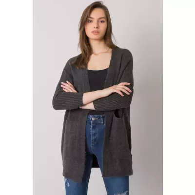 Sweter Kardigan Model ASM-SW-7560.96P Dark Grey - Rue Paris