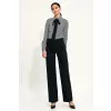 Czarne spodnie typu wide leg SD68 Black - Nife