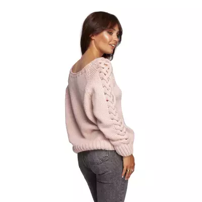 Sweter Damski Model BK090 Powder Pink - BE Knit