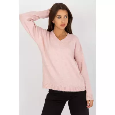 Sweter Damski Model LC-SW-0332.17 Light Pink - Rue Paris