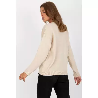 Sweter Damski Model LC-SW-0332.17 Beige - Rue Paris