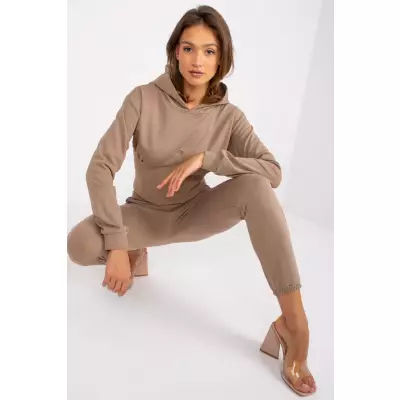 Spodnie Komplet Model EM-KMPL-378.04 Dark Beige - Ex Moda