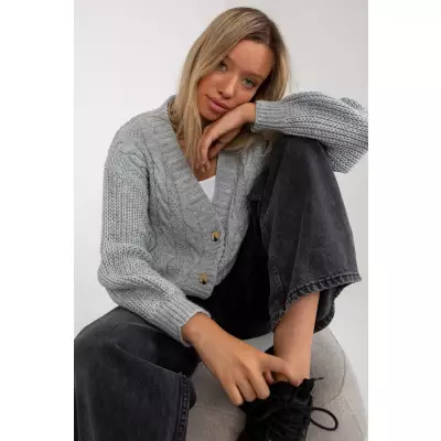 Sweter Kardigan Model TW-SW-BI-6030.02 Grey - Och Bella