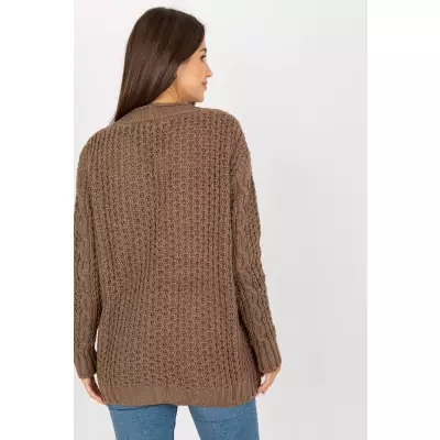 Sweter Kardigan Model LC-SW-8001.14P Brown - Rue Paris