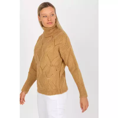 Sweter Damski Model LC-SW-3019.05P Camel - Rue Paris