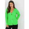 Sweter Kardigan Model LC-SW-8036.74P Fluo Green - Rue Paris