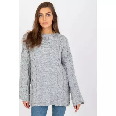 Sweter Damski Model LC-SW-8044.06X Grey - Rue Paris