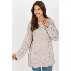 Sweter Damski Model LC-SW-8044.06X Light Beige - Rue Paris