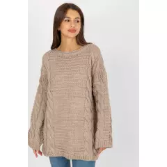 Sweter Damski Model LC-SW-8044.06X Beige - Rue Paris