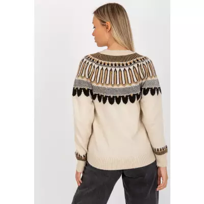 Sweter Damski Model LC-SW-0342.06X Beige - Rue Paris