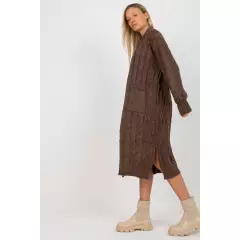 Sweter Kardigan Model LC-SW-8032.34P Brown - Rue Paris