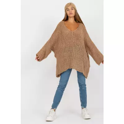 Sweter Damski Model TW-SW-BI-M2200.27 Dark Beige - Och Bella