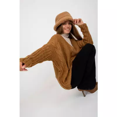 Sweter Damski Model TW-SW-BI-M903.33X Camel - Och Bella