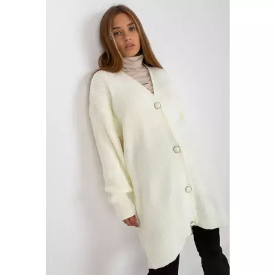 Sweter Kardigan Model LC-SW-0267.06X Ecru - Rue Paris