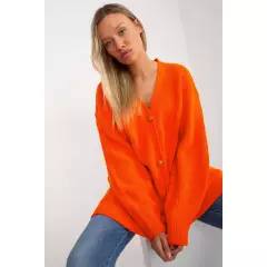 Sweter Kardigan Model LC-SW-0267.06X Orange - Rue Paris