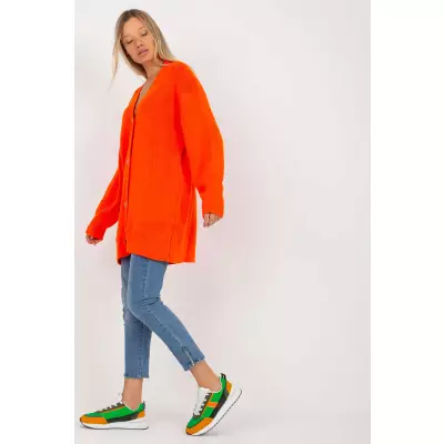 Sweter Kardigan Model LC-SW-0267.06X Orange - Rue Paris