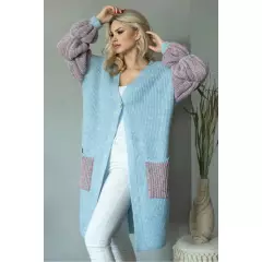 Sweter Kardigan Model 30086 Błękit - PeeKaBoo