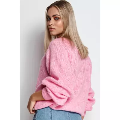 Sweter Damski Model S114 baby Pink - Makadamia