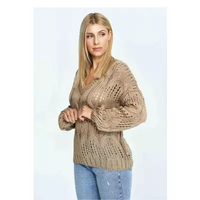 Sweter Damski Model M910 Brown - Figl