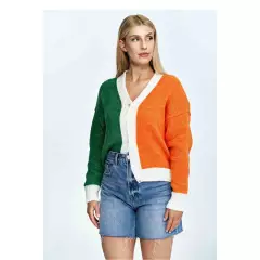 Sweter Damski Model M895 Orange/Green - Figl