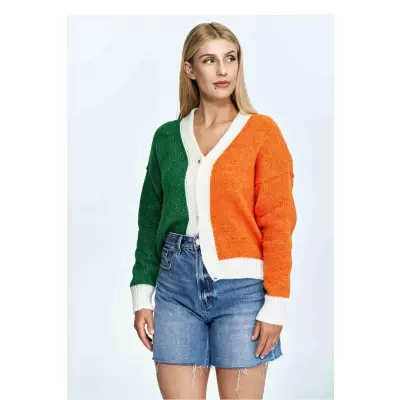 Sweter Damski Model M895 Orange/Green - Figl