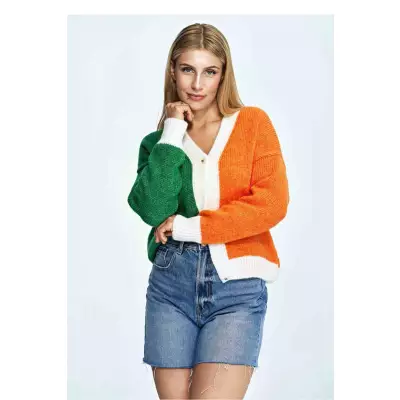 Sweter Damski Model M895 Orange/Green - Figl