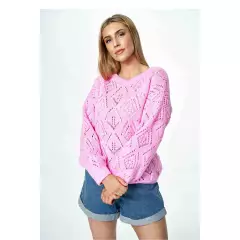 Sweter Damski Model M887 Pink - Figl