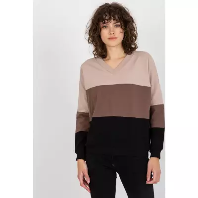 Bluza Damska Model RV-BL-8328.34X Black/Beige - Rue Paris