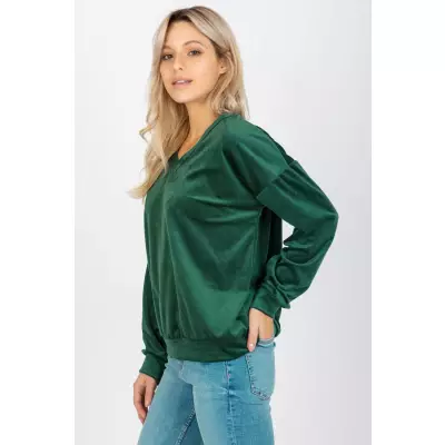 Bluza Damska Model RP-BZ-8188.06X Dark Green - Rue Paris