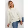 Sweter Damski Model LC-SW-8010.22P Ecru - Rue Paris