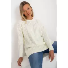 Sweter Damski Model LC-SW-8010.22P Ecru - Rue Paris