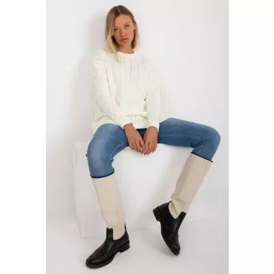 Sweter Damski Model LC-SW-8010.22P Ecru - Rue Paris