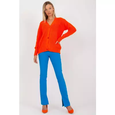 Sweter Kardigan Model LC-SW-0321.06X Orange - Rue Paris