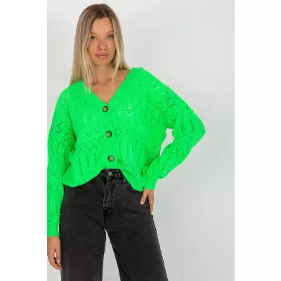 Sweter Damski Model LC-SW-8022.04P Fluo Green - Rue Paris