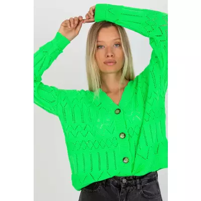 Sweter Damski Model LC-SW-8022.04P Fluo Green - Rue Paris