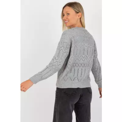 Sweter Damski Model LC-SW-8022.04P Grey - Rue Paris